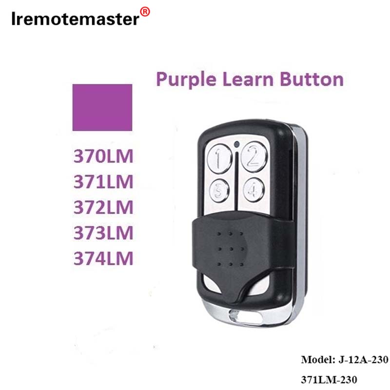 Para 370LM, 371LM, 372LM, 373LM, 374LM Roxo Aprender Botão 315MHz Código Rolling