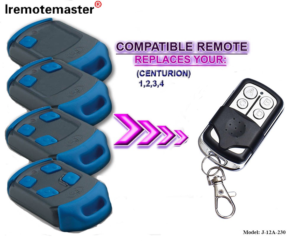 Controle remoto do abridor de porta de garagem 433MHZ Clone Rolling Code 4 Buttons